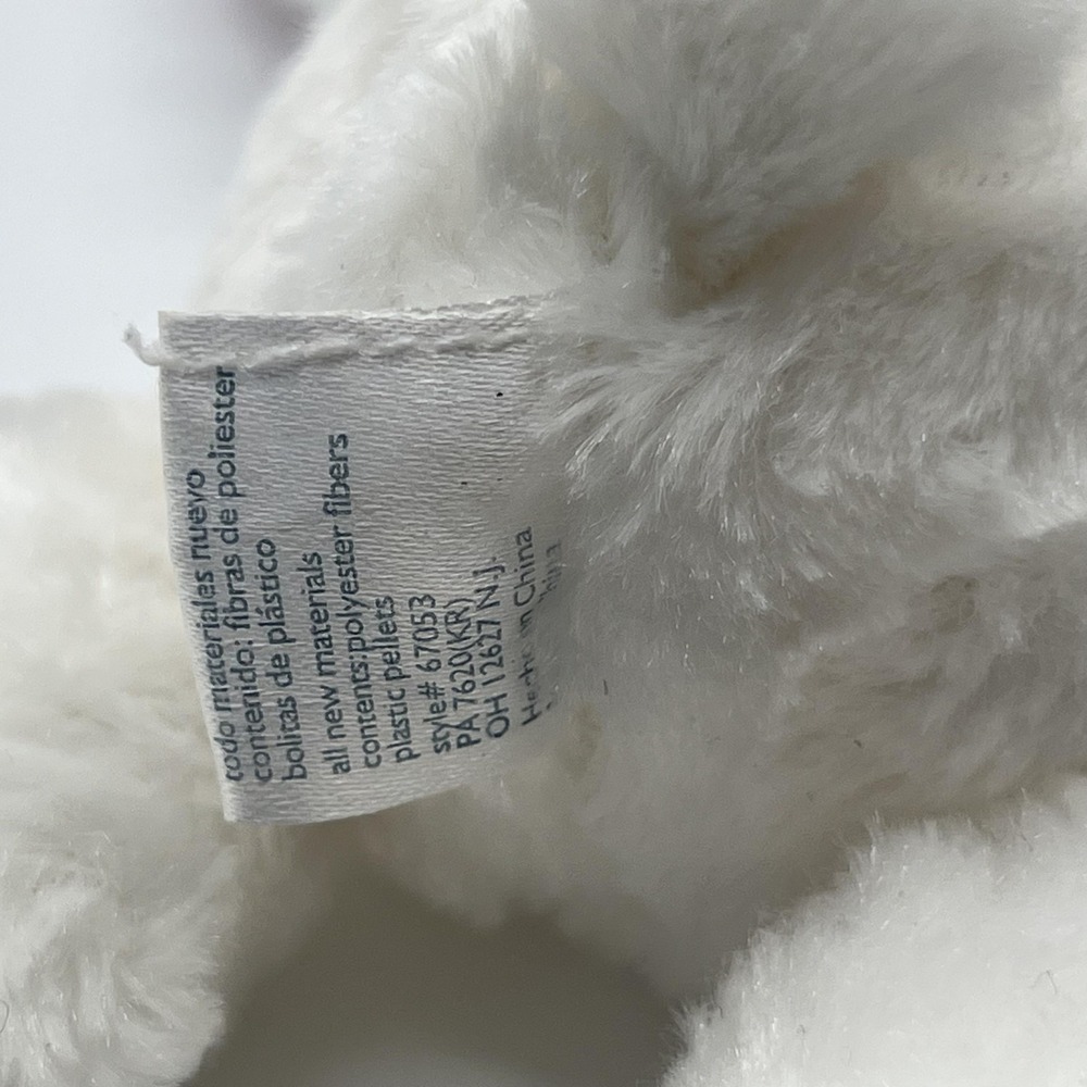 Vintage Carter's White Bunny Plush Rattle Pink Bow Embroidered Heart‎ Princess - Picture 9 of 16